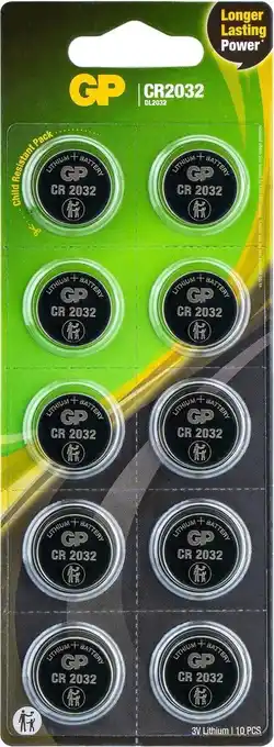 Bol.com GP Batteries GPCR2032STD900C10 CR2032 Knoopcel Lithium 3 V 10 stuk(s) aanbieding