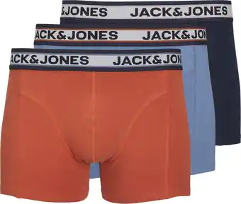 Bol.com Jack & Jones Heren Boxershorts Trunks JACMARCO Oranje/Blauw 3-Pack - Maat S aanbieding