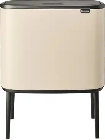 Bol.com Brabantia Bo Touch Bin Prullenbak Afvalscheiding - 11 + 23 liter - Soft Beige aanbieding