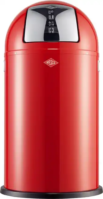 Bol.com Wesco Pushboy Prullenbak - 50 l - Rood aanbieding