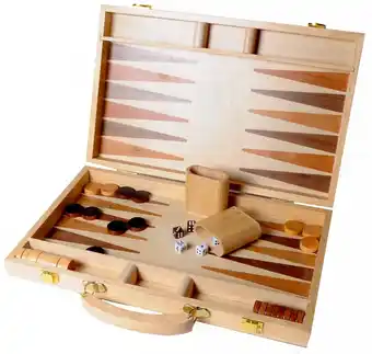 Bol.com Longfield Games Backgammon 15 Inch - Ingelegd Hout aanbieding