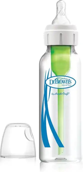 Bol.com Dr. Brown's Options+ Anti-Colic Babyfles - Smalle halsfles - Glas - 250ml aanbieding