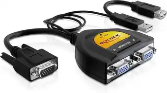 Bol.com DeLOCK premium VGA splitter 1 naar 2 - actief met USB voeding / zwart aanbieding