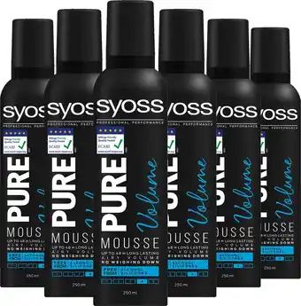 Bol.com Syoss - Pure Volume Styling-Mousse - Haarmousse - Haarstyling - Voordeelverpakking - 6 Stuks aanbieding