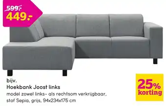 Leen Bakker Hoekbank Joost links 92*234*175 cm aanbieding