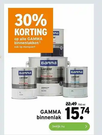 GAMMA Gamma binnenlak  750 ml aanbieding