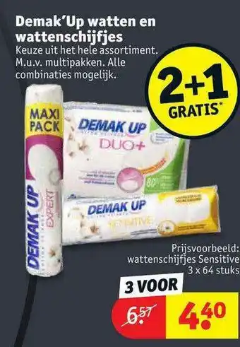 Kruidvat Demak'Up watten en wattenschijfjes aanbieding