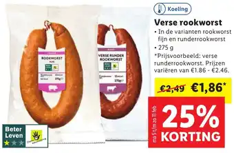 Lidl Verse rookworst aanbieding