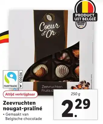 Lidl Zeevruchten nougat-praliné 250g aanbieding