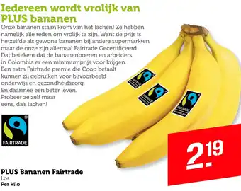 Coop PLUS Bananen Fairtrade aanbieding