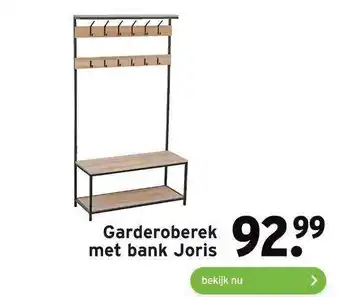 GAMMA Garderoberek Met Bank Joris aanbieding