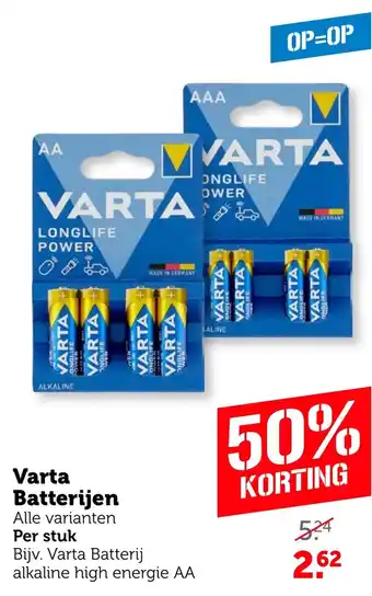 Coop Varta Batterijen aanbieding