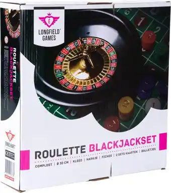 Bol.com Longfield Roulette - black jack set 30 cm compleet aanbieding