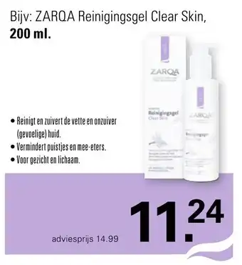 De Online Drogist ZARQA Reinigingsgel Clear Skin, 200 ml. aanbieding