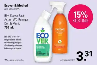 De Online Drogist Ecover & Method 750ml aanbieding