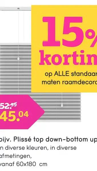 Leen Bakker Plissé top down-bottom up aanbieding