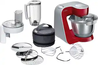Bol.com Bosch MUM5 - MUM58720 - Keukenmachine - 1000W - 3,9L - Rood aanbieding