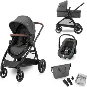 Bol.com Maxi-Cosi Zelia S Trio 3-in-1 Kinderwagen - Inclusief autostoeltje en luiertas - Dark Grey aanbieding