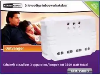 Bol.com KlikAanKlikUit Inbouwschakelaar 3-Voudig - ACM-3500-3 aanbieding
