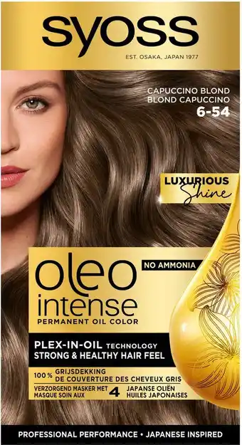 Bol.com 3x Syoss Oleo Intense Haarverf 6-54 Capuccino Blond aanbieding