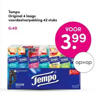 Drogisterij Visser Tempo Original 4 laags voordeelverpakking 42 stuks aanbieding