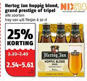 Poiesz Hertog jan hoppig blond, grand prestige of tripel aanbieding