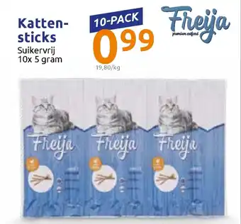 Action Katten-sticks 10 x 5g aanbieding