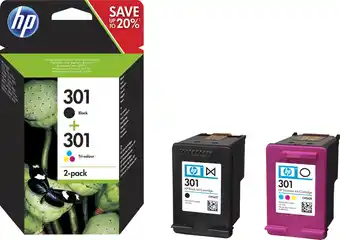 Bol.com HP 301 - Inktcartridges- Zwart - Kleur - Dual-Pack aanbieding