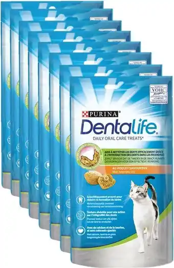 Bol.com Dentalife Daily Oral Care - Kattensnacks - Kip - 8 x 40 g aanbieding