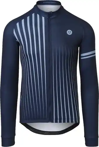 Bol.com AGU Faded Stripe Fietsshirt Lange Mouwen Essential Heren - Deep Blue - Maat XXXL aanbieding