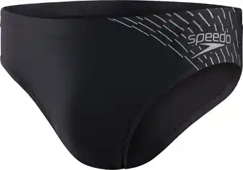 Bol.com Speedo Medley Logo 7cm Brief Zwart/Grijs Heren Sportzwembroek - Maat 4 aanbieding