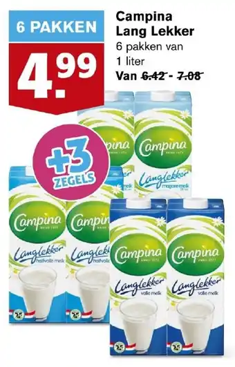 Hoogvliet Campina Lang Lekker 1 liter aanbieding