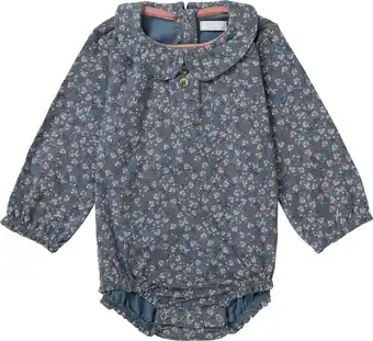 Bol.com Noppies Girls bloomersuit Vesta long sleeve allover print Romper Meisjes Rompertje - Stormy weather - Maat 80 aanbieding