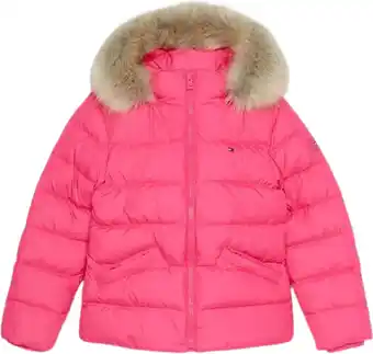 Bol.com Tommy Hilfiger ESSENTIAL DOWN FUR HOOD JACKET Meisjes Jas - Pink - Maat 14 aanbieding