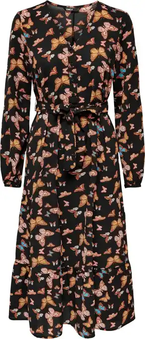 Bol.com ONLY ONLNOVA LUX L/S AMY LONG DRESS AOP PTM Dames Jurk - Maat XS aanbieding