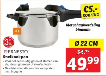 Lidl ERNESTO Snelkookpan 22cm aanbieding