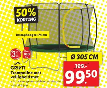 Lidl CRIVIT Trampoline met veiligheidsnet 305cm aanbieding