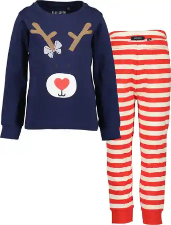 Bol.com Blue Seven KIDS GIRLS BASICS Meisjes Pyjamaset - blauw - Maat 104 aanbieding