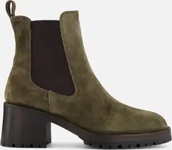 Bol.com Tamaris Chelsea boots groen Leer - Maat 40 aanbieding