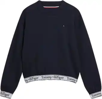 Bol.com Tommy kids Tape CNK Sweatshirt Kinds Girls - Donkerblauw - 8 jaar aanbieding