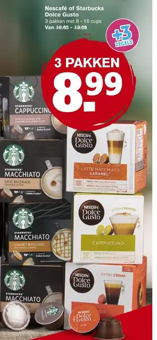 Hoogvliet Nescafe of Starbucks Dolce Gusto aanbieding