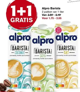 Hoogvliet Alpro Barista 1L aanbieding