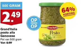 Hoogvliet Grand'Italia pesto alla genovese 500g aanbieding