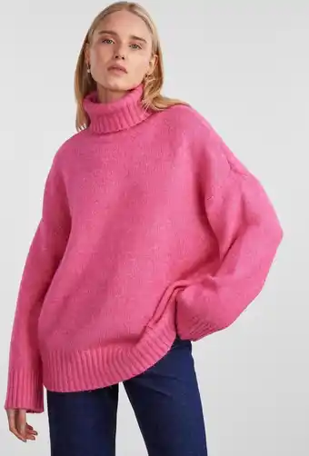 Bol.com Pieces Trui Pcnancy Ls Loose Roll Neck Knit Noo 17139848 Shocking Pink Dames Maat - XS aanbieding