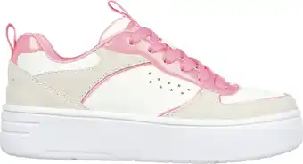 Bol.com Skechers Court High - Glitter Mix Meisjes Sneakers - Wit/Roze - Maat 28 aanbieding