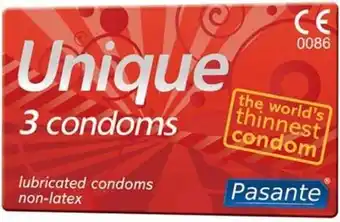 Bol.com Pasante Unique Latex Vrij - 3 stuks - Condooms aanbieding