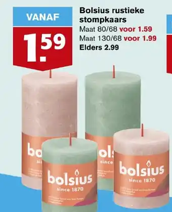 Hoogvliet Bolsius rustieke stompkaars aanbieding