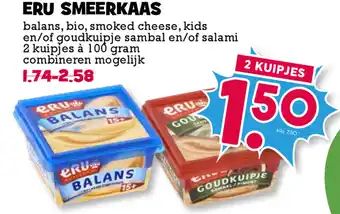 Boon`s Markt Eru smeerkaas 2*100g aanbieding