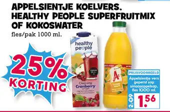 Boon`s Markt Appelsientje koelvers, Healthy People Superfruitmix of kokoswater 1L aanbieding