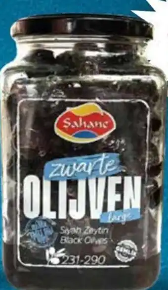 Sahan Supermarkten Sahane olijven zwart large 600g aanbieding